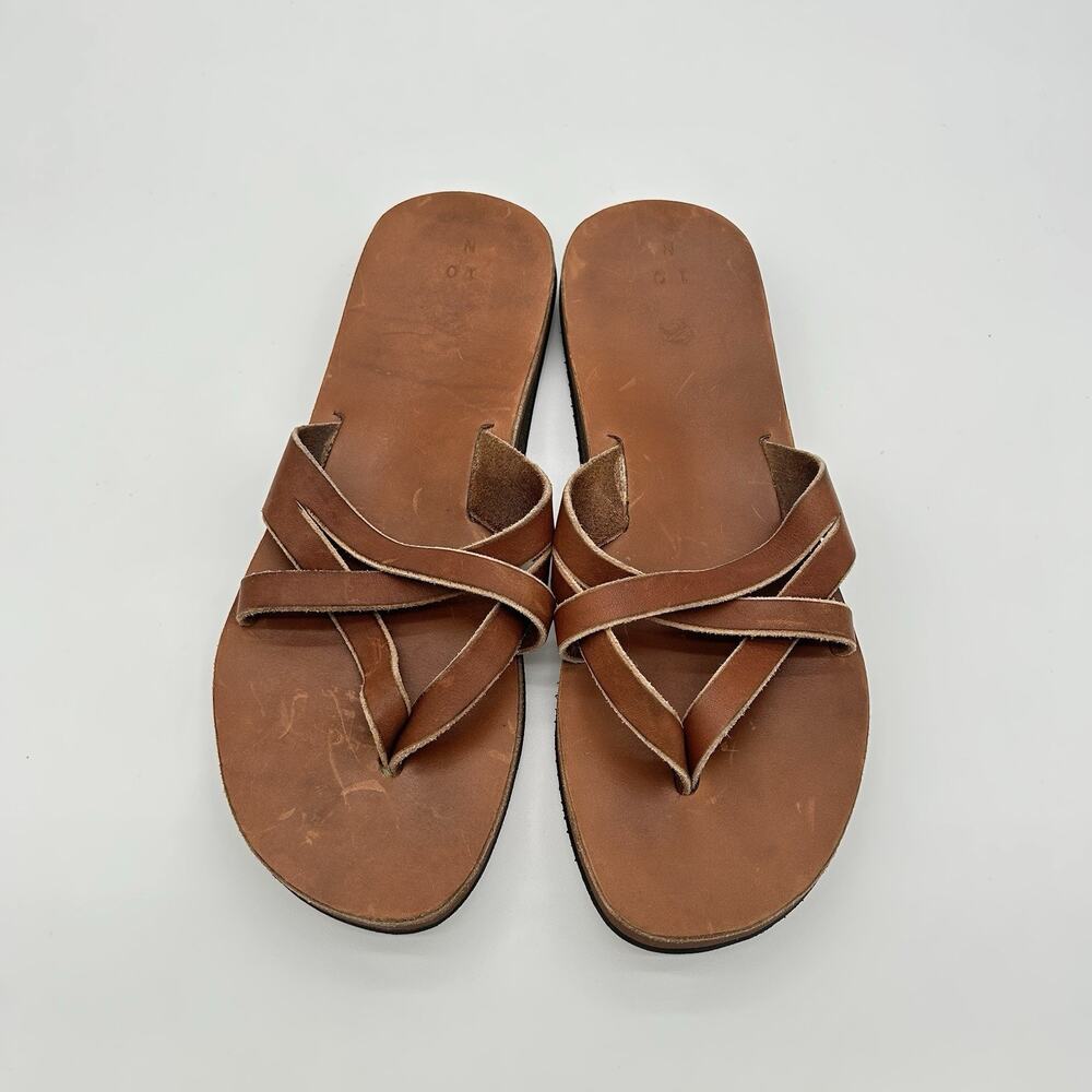 Kiwi Sandals Style 85 Women 10 N Brown Leather Multi Strap Vibram Sole Sandals